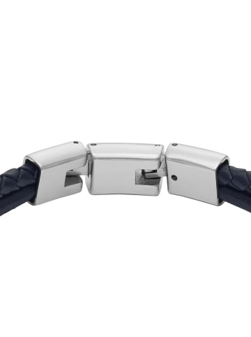 Fossil Herren-Armband Leder Dunkelblau