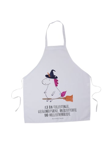 Mr. & Mrs. Panda Schürze Einhorn Hexe mit Spruch in Weiß