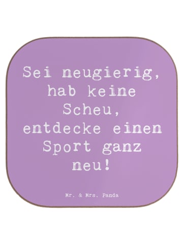 Mr. & Mrs. Panda Getränke-Untersetzer Spruch Neuer Sport mit Spruch in Lavendeltraum