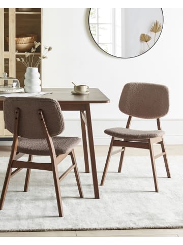 Beliani 2er-Set Esszimmerstuhl ELAINE in Braun/Grau