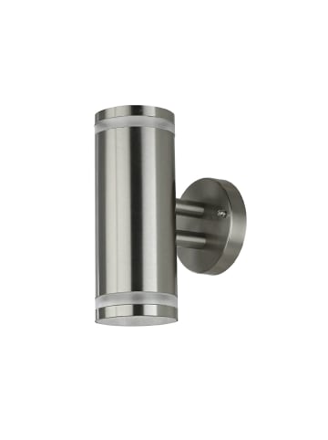 Licht-Erlebnisse Außen Wandlampe EEK D (B)8.9 x (H)23 cm in Edelstahl