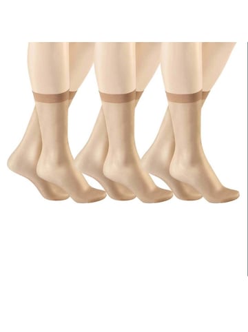 Hudson Socken Simply Shine 15 3-Pack soft schimmernd in Skin