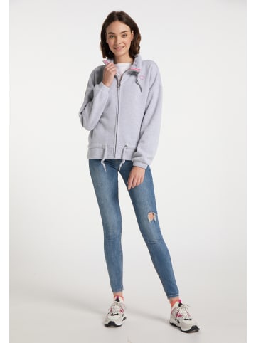 myMo Damen Sweatjacke in Hellgrau Melange