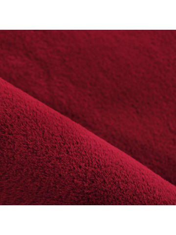 KADIMA DESIGN Teppich Kurzflor Waschbar Einfarbig NECKAR Strapazierfähig OEKO-TEX in Rot