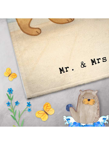 Mr. & Mrs. Panda Handtuch Fuchs Boxen Design mit Spruch in Weiß
