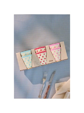 Rice Melamin Becher Favorite Hearts - Medium - 6er-Pack in diverse