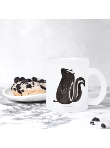 Mr. & Mrs. Panda Glas Stinktier Sitzen ohne Spruch in Transparent