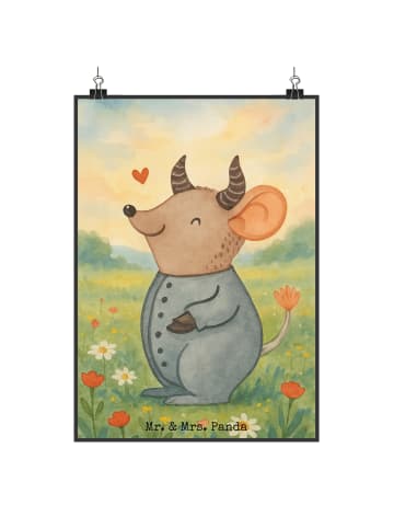 Mr. & Mrs. Panda Wandposter Stier Astrologie Design ohne Spruch in Weiß