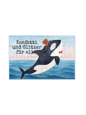 Mr. & Mrs. Panda Puzzle Orca Zylinder Design mit Spruch in Weiß