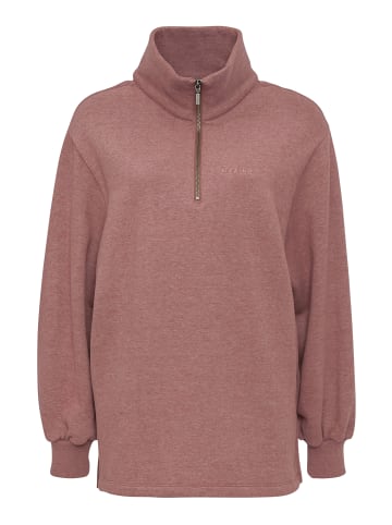 MAZINE Sweatshirt Barry Half Zip in dark cherry mel.