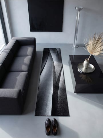 KADIMA DESIGN Teppich Kurzflor Waschbar Ombre INN Strapazierfähig OEKO-TEX in Schwarz