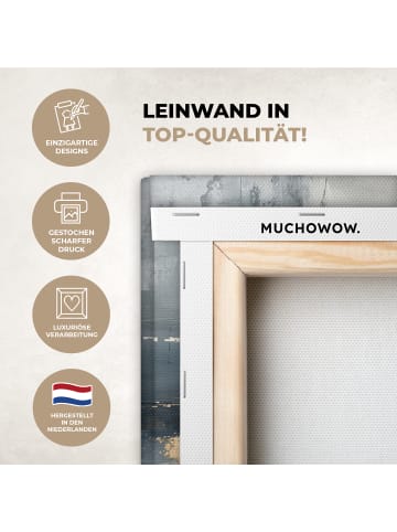 MuchoWow Leinwand bilder Abstrakte Kunst gold grau (BxH)