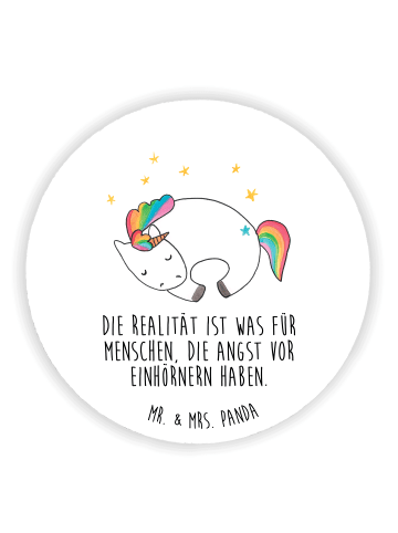 Mr. & Mrs. Panda Rund Magnet Einhorn Nacht mit Spruch in Weiß