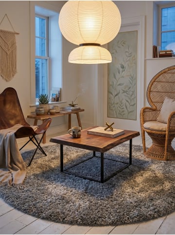 KADIMA DESIGN Teppich Hochflor Shaggy Waschbar Einfarbig SALZACH Strapazierfähig in Hellgrau