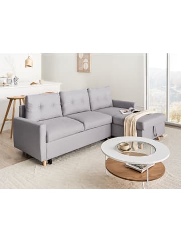 Beliani Ecksofa FLAKK in Grau/Braun - (W) 232 x (H) 90 x (L) 147 cm