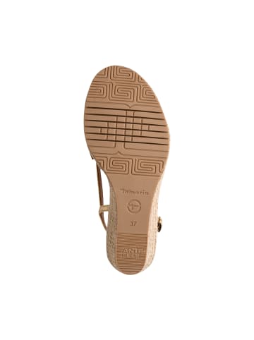 Tamaris Sandalen aus Leder Keilförmig Gold