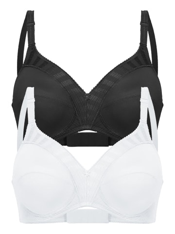 Felina 2er Pack BH ohne Bügel in schwarz weiss