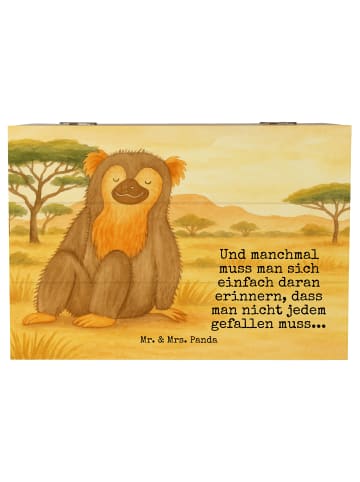 Mr. & Mrs. Panda Kiste Affe Design mit Spruch in Weiß