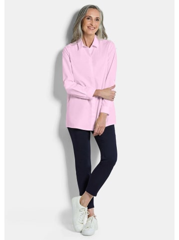 GOLDNER Kurzgröße:  Baumwollbluse mit Hemdkragen in rosé