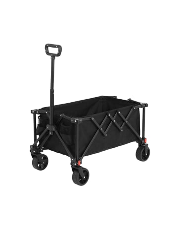 ABRIHOME Klappbarer Gartenwagen in Schwarz mit All Terrain Rädern und verstellbarem Griff