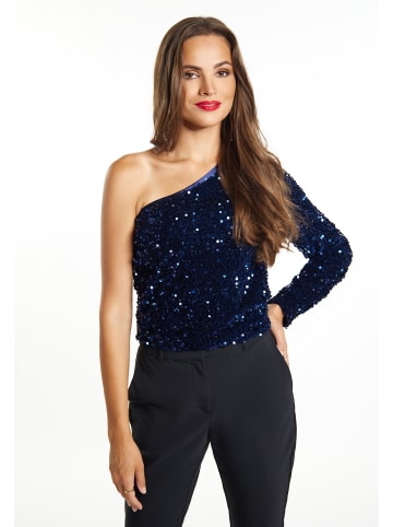 faina Damen One-Shoulder Top in Marine