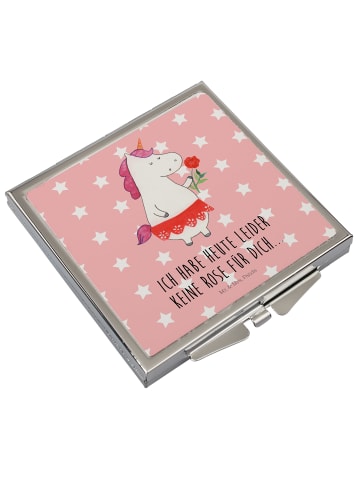 Mr. & Mrs. Panda Schminkspiegel Einhorn Dame mit Spruch in Rot Pastell