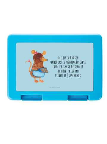 Mr. & Mrs. Panda Brotdose Maus Kekse mit Spruch in Eisblau