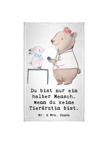 Mr. & Mrs. Panda Handtuch Tierärztin Herz mit Spruch in Weiß