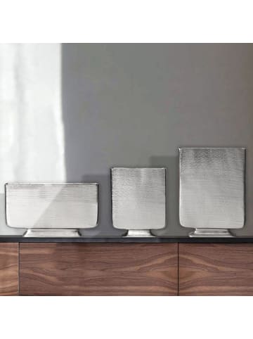 FineBuy Blumentopf in Silber / Aluminium / 26x4x33