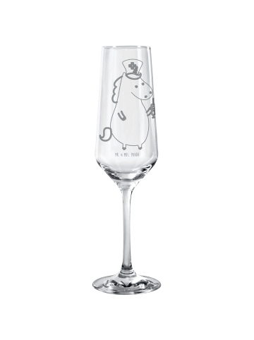 Mr. & Mrs. Panda Sektglas Einhorn Krankenschwester ohne Spruch in Transparent