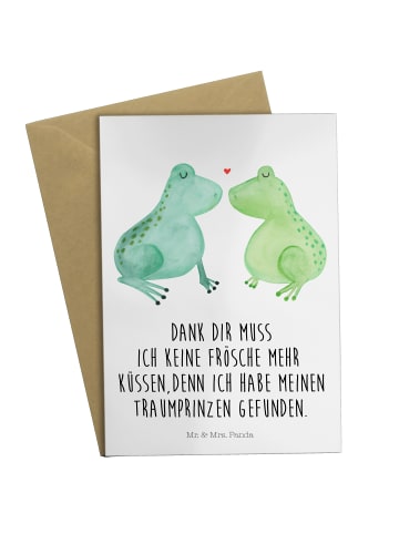 Mr. & Mrs. Panda neujahrskarte Frosch Liebe mit Spruch in Weiß