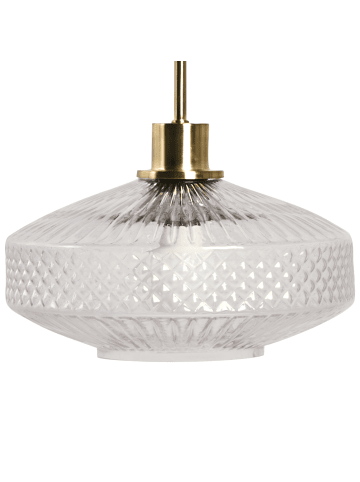 Beliani Pendelleuchten PIRRIS in Transparent/Schwarz/Gold - (W) 25 x (H) 114 x (L) 25 cm