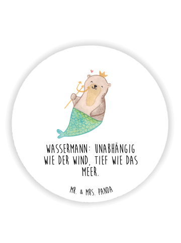 Mr. & Mrs. Panda Kühlschrankmagnet Wassermann Astrologie mit Spruch in Weiß