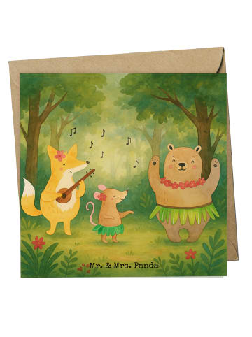 Mr. & Mrs. Panda Grußkarte Waldtiere Aloha Design ohne Spruch in Weiß