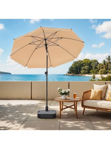 SONGMICS Sonnenschirm Sheld in Taupe - (H)196 x Ø160 cm
