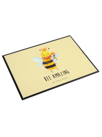 Mr. & Mrs. Panda Schreibunterlage Biene König mit Spruch in Gelb Pastell