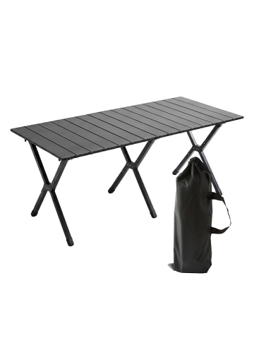 relaxdays Campingtisch in Schwarz - (B)120 x (H)44 x (T)60 cm