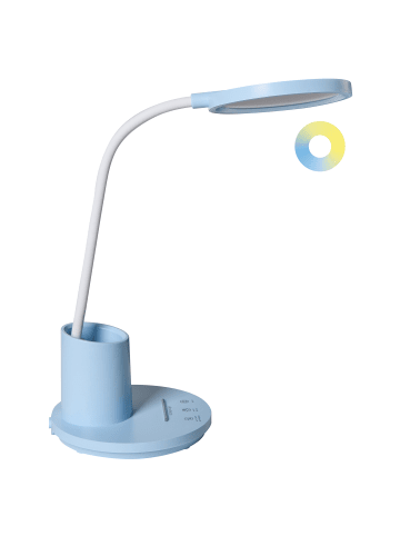 Beliani Büroleuchten VELA in Blau/Weiß - (W) 16 x (H) 55 x (L) 16 cm