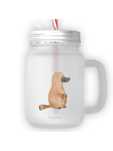 Mr. & Mrs. Panda Glas Schnabeltier Mut ohne Spruch in Transparent