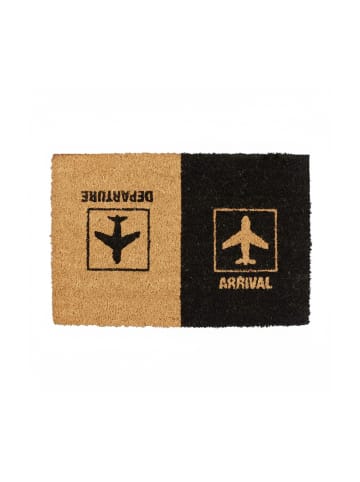 relaxdays Fußmatte Departure & Arrival in Braun - (B)60 x (T)40 cm