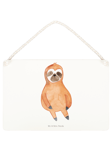 Mr. & Mrs. Panda Schild Faultier Zufrieden ohne Spruch in Transparent