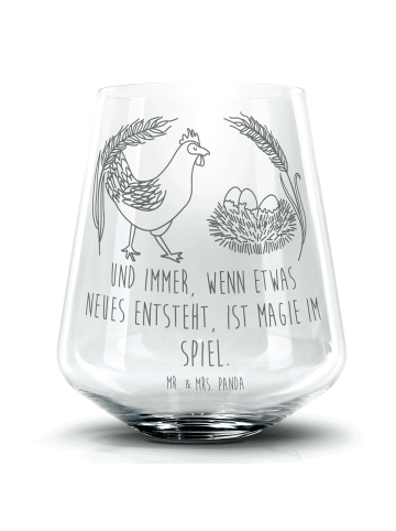 Mr. & Mrs. Panda Glas Huhn Stolz mit Spruch in Transparent