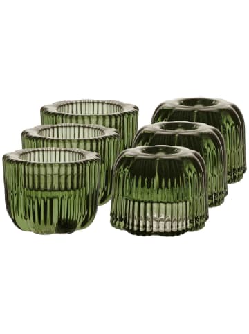 Villeroy & Boch 6er Set 2in1-Kerzenständer Fleur in Grün ø 6,3 cm