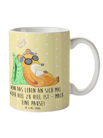Mr. & Mrs. Panda Tasse Fuchs  Neurodiversität mit Spruch in Gelb Pastell