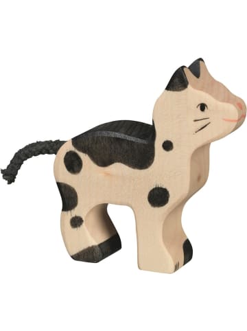 Holztiger Katze aus Holz - klein, schwarz und weiß - ab 3 Jahren