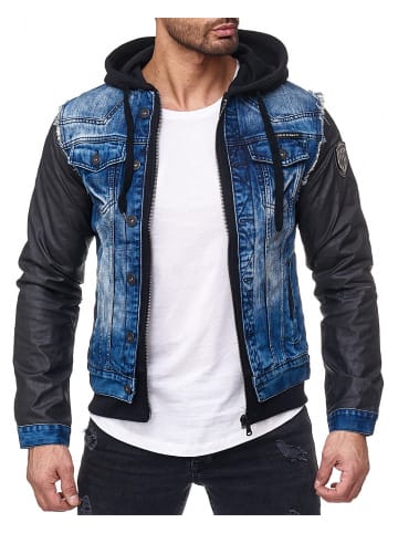 Cipo & Baxx Herren Regular Fit Jacke Stonewashed in Blue