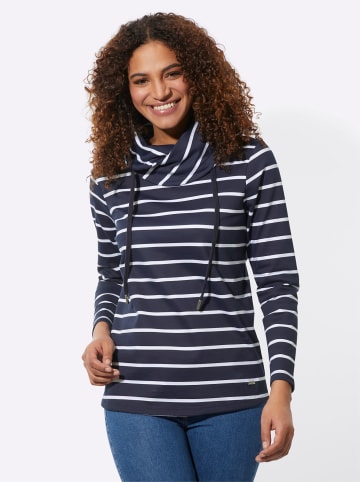 WITT WEIDEN Sweatshirt in marine-weiß-geringelt