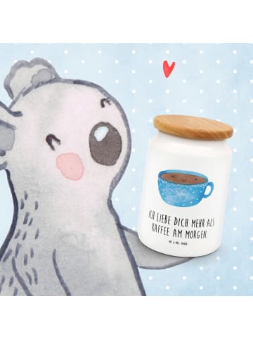 Mr. & Mrs. Panda Keksdose Kaffee Tasse mit Spruch in Weiß