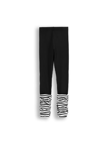 Coccodrillo Gerippte Leggings mit langem Bein in schwarz