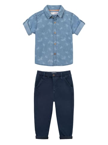 Minoti 2tlg. Outfit: Shirt & Hose Planet 6 in Denim-Blau